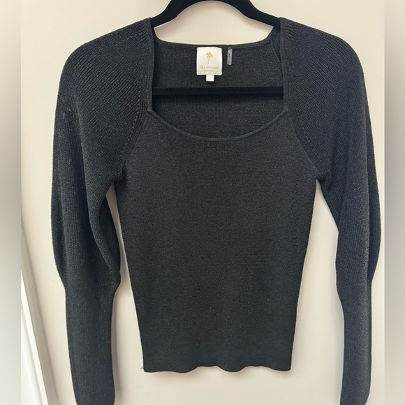 The Westside balloon sleeve black long sleeve top size S - Picture 1 of 4